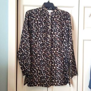 SILK Blouse! Animal Print, Size S, Excellent Condition!